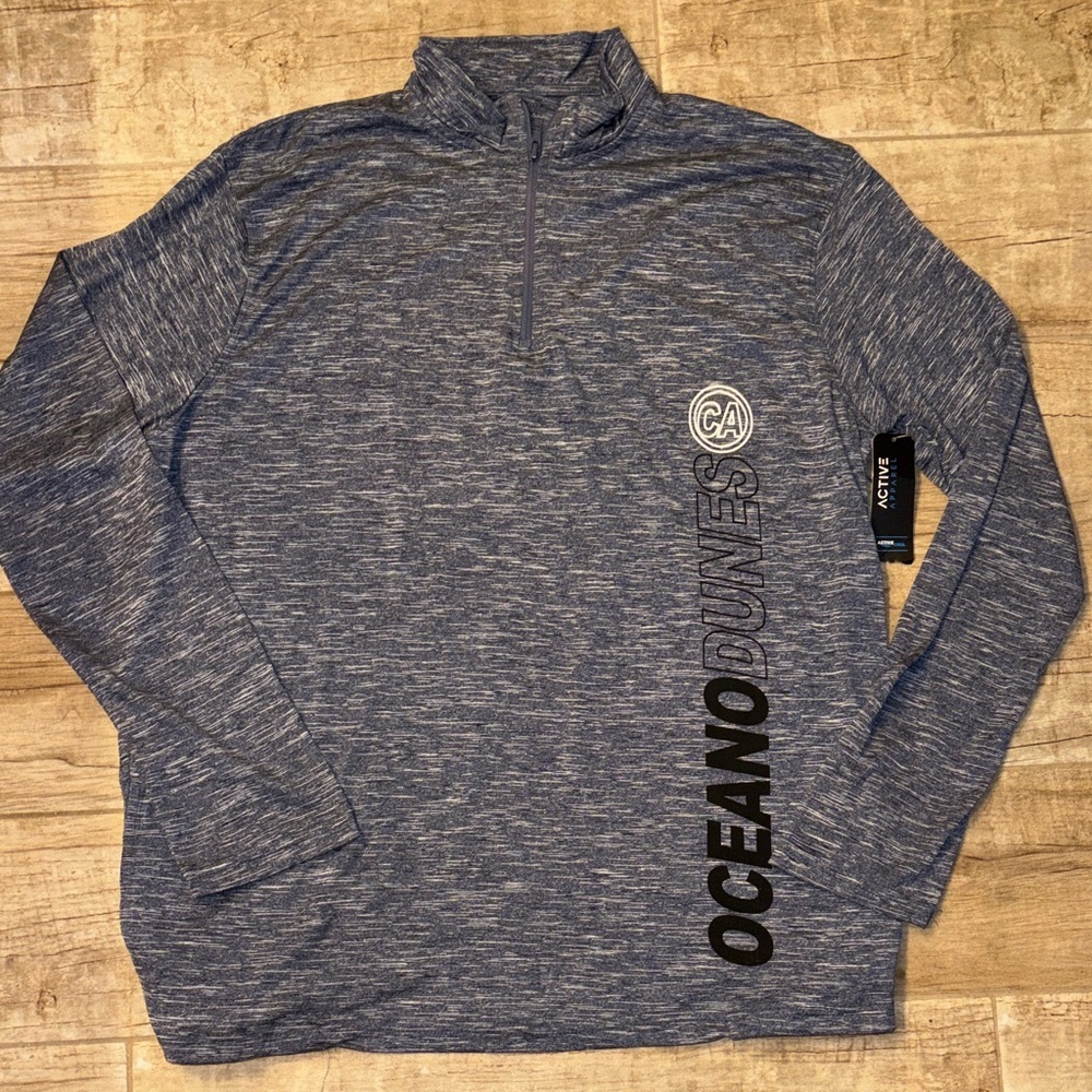 Active Apparel Ocean Dunes Blue Quarter-Zip Pullover- NWT